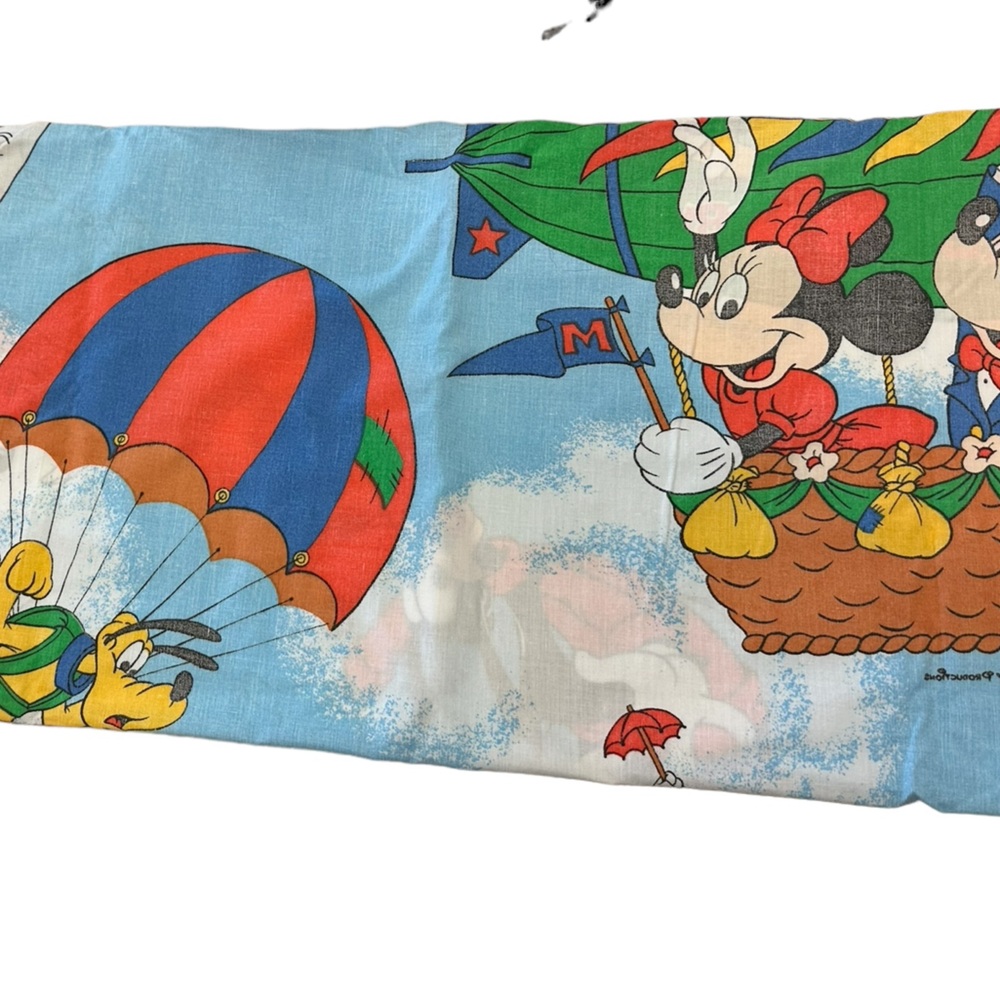 Vintage Walt Disney TWIN Sheet Mickey Mouse Pacific Bedding Dumbo Donald